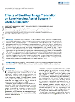 Effects of Sim2Real Image Translation on Lane Keeping Assist System in
  CARLA Simulator