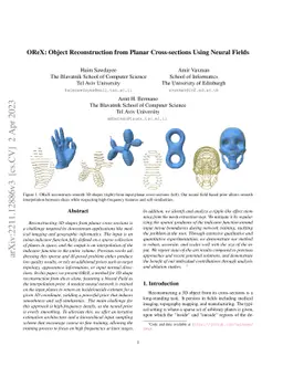 OReX: Object Reconstruction from Planar Cross-sections Using Neural
  Fields