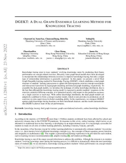 DGEKT: A Dual Graph Ensemble Learning Method for Knowledge Tracing