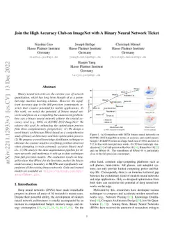 Join the High Accuracy Club on ImageNet with A Binary Neural Network
  Ticket
