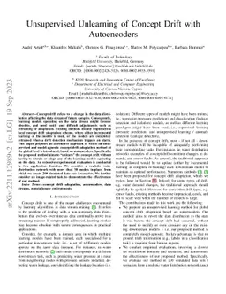 Unsupervised Unlearning of Concept Drift with Autoencoders