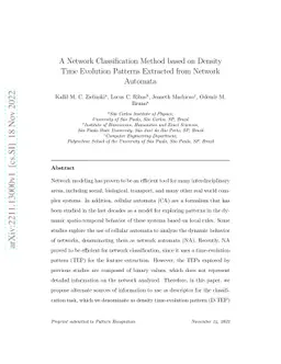 A Network Classification Method based on Density Time Evolution Patterns
  Extracted from Network Automata