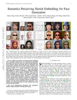 Semantics-Preserving Sketch Embedding for Face Generation