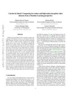 Can lies be faked? Comparing low-stakes and high-stakes deception video
  datasets from a Machine Learning perspective