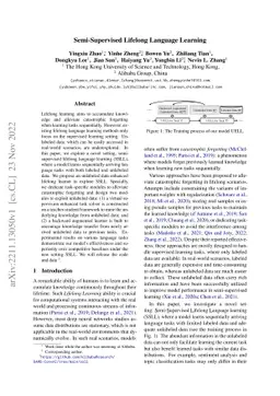 Semi-Supervised Lifelong Language Learning