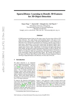 Sparse2Dense: Learning to Densify 3D Features for 3D Object Detection