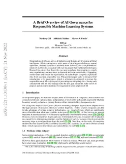 A Brief Overview of AI Governance for Responsible Machine Learning
  Systems