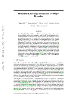 Structural Knowledge Distillation for Object Detection