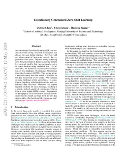 Evolutionary Generalized Zero-Shot Learning