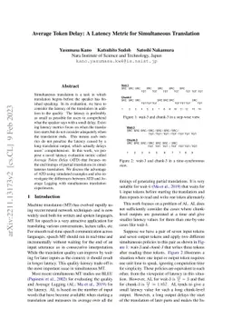 Average Token Delay: A Latency Metric for Simultaneous Translation