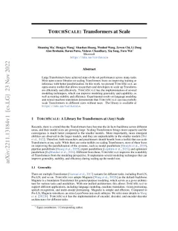 TorchScale: Transformers at Scale