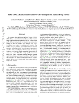 BaRe-ESA: A Riemannian Framework for Unregistered Human Body Shapes