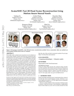 AvatarMAV: Fast 3D Head Avatar Reconstruction Using Motion-Aware Neural
  Voxels