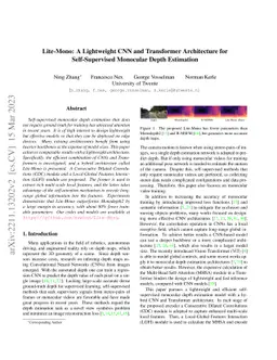 Lite-Mono: A Lightweight CNN and Transformer Architecture for
  Self-Supervised Monocular Depth Estimation