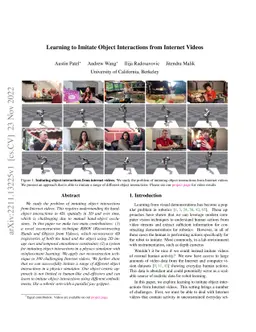 Learning to Imitate Object Interactions from Internet Videos