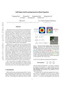 Self-Supervised Learning based on Heat Equation