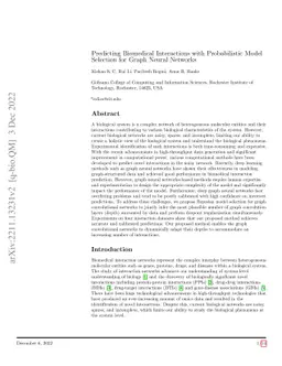 Predicting Biomedical Interactions with Probabilistic Model Selection
  for Graph Neural Networks