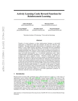 Actively Learning Costly Reward Functions for Reinforcement Learning