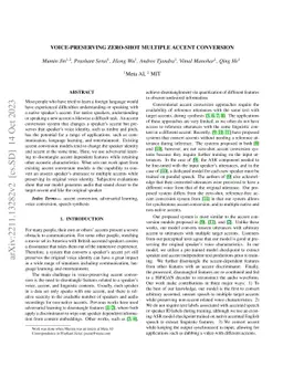 Voice-preserving Zero-shot Multiple Accent Conversion