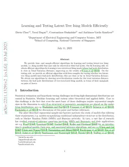 Learning and Testing Latent-Tree Ising Models Efficiently