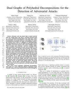 Dual Graphs of Polyhedral Decompositions for the Detection of
  Adversarial Attacks