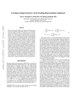 Learning Compact Features via In-Training Representation Alignment