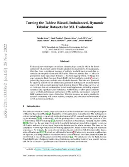 Turning the Tables: Biased, Imbalanced, Dynamic Tabular Datasets for ML
  Evaluation