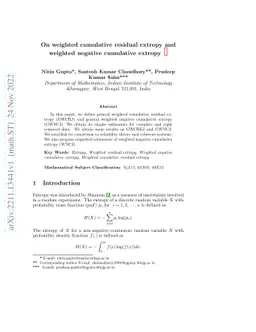 On weighted cumulative residual extropy and weighted negative cumulative
  extropy