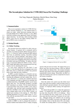The Second-place Solution for CVPR 2022 SoccerNet Tracking Challenge