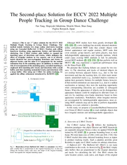 The Second-place Solution for ECCV 2022 Multiple People Tracking in
  Group Dance Challenge