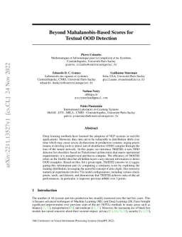 Beyond Mahalanobis-Based Scores for Textual OOD Detection