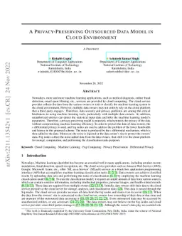 A Privacy-Preserving Outsourced Data Model in Cloud Environment