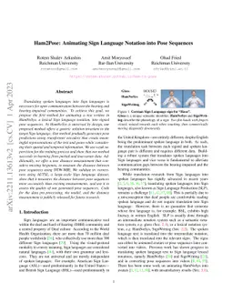 Ham2Pose: Animating Sign Language Notation into Pose Sequences