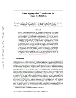 Cross Aggregation Transformer for Image Restoration