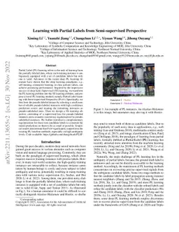 Learning with Partial Labels from Semi-supervised Perspective