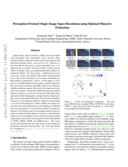 Perception-Oriented Single Image Super-Resolution using Optimal
  Objective Estimation