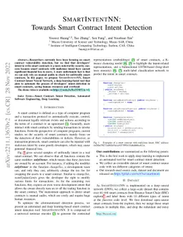 SmartIntentNN: Towards Smart Contract Intent Detection
