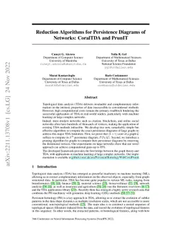 Reduction Algorithms for Persistence Diagrams of Networks: CoralTDA and
  PrunIT