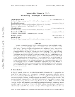 Undesirable Biases in NLP: Addressing Challenges of Measurement