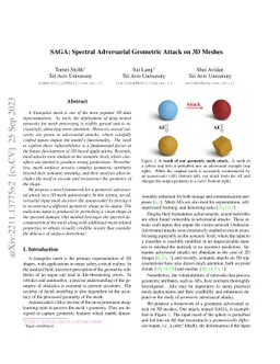 SAGA: Spectral Adversarial Geometric Attack on 3D Meshes