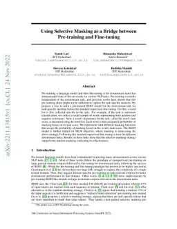 Using Selective Masking as a Bridge between Pre-training and Fine-tuning