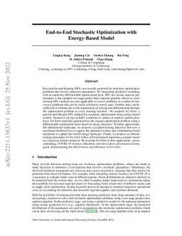 End-to-End Stochastic Optimization with Energy-Based Model
