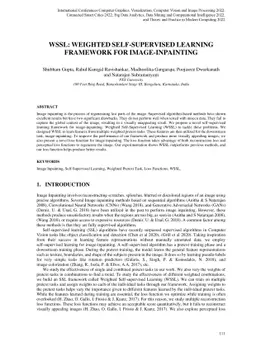 WSSL: Weighted Self-supervised Learning Framework For Image-inpainting