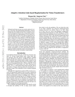 Adaptive Attention Link-based Regularization for Vision Transformers