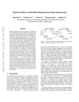 Mutual Guidance and Residual Integration for Image Enhancement