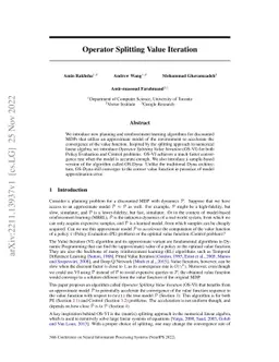 Operator Splitting Value Iteration