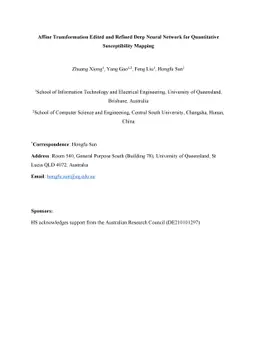 Affine Transformation Edited and Refined Deep Neural Network for
  Quantitative Susceptibility Mapping