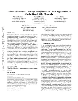 Microarchitectural Leakage Templates and Their Application to
  Cache-Based Side Channels