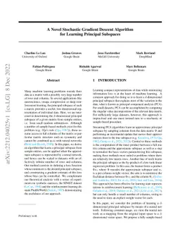 A Novel Stochastic Gradient Descent Algorithm for Learning Principal
  Subspaces