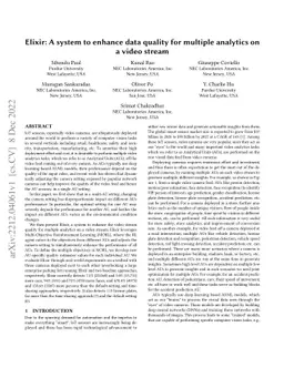 Elixir: A system to enhance data quality for multiple analytics on a
  video stream